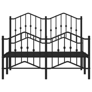 Sengeramme i metall med hode- og fotgavl svart 120x190 cm