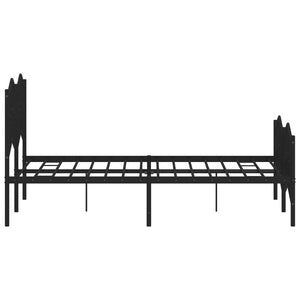Sengeramme i metall med hode- og fotgavl svart 120x190 cm