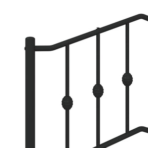 Sengeramme i metall med hode- og fotgavl svart 120x190 cm