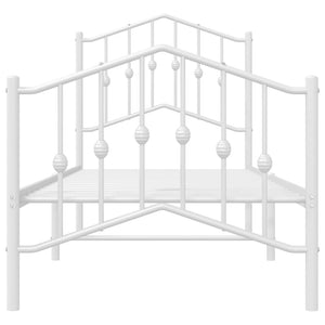 Sengeramme i metall med hode- og fotgavl hvit 75x190 cm