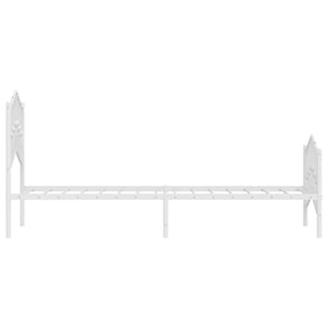 Sengeramme i metall med hode- og fotgavl hvit 75x190 cm