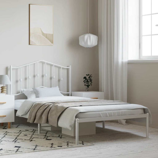 Sengeramme i metall med hodegavl svart 135x190 cm