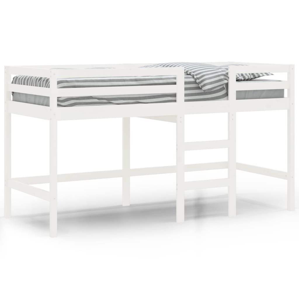 Køyeseng for barn med stige hvit 90x190 cm heltre furu
