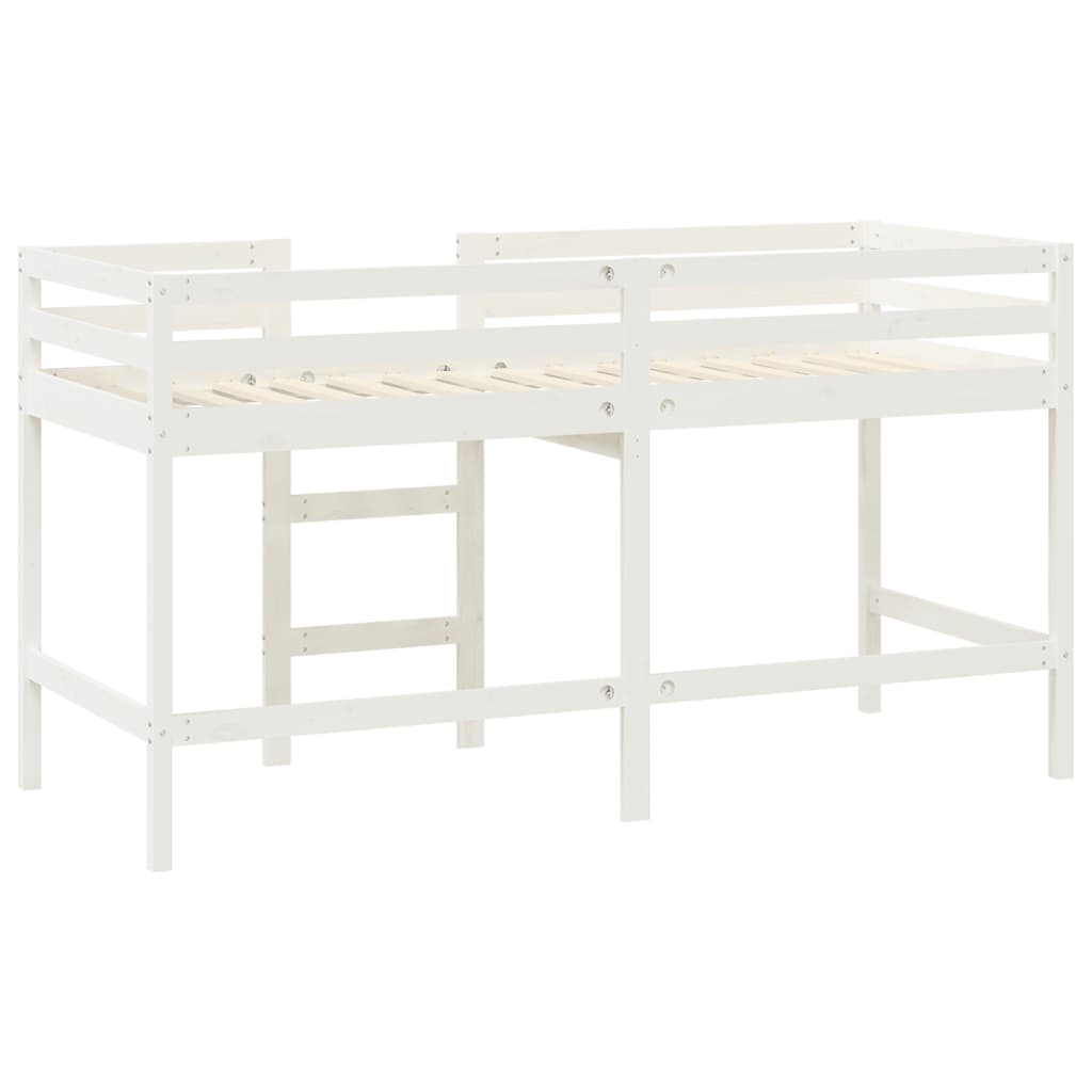 Køyeseng for barn med stige hvit 90x190 cm heltre furu