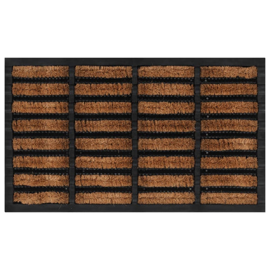 Dørmatte rektangulær 45x75 cm gummi og kokosfiber