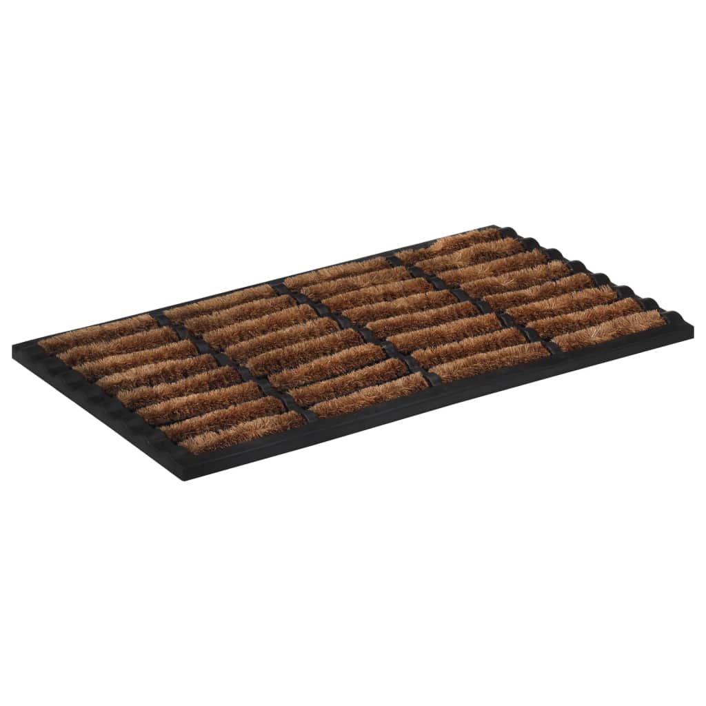 Dørmatte rektangulær 45x75 cm gummi og kokosfiber