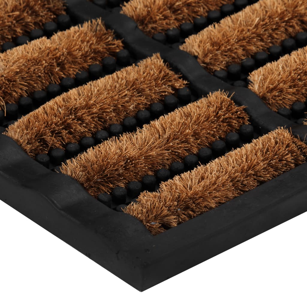 Dørmatte rektangulær 45x75 cm gummi og kokosfiber