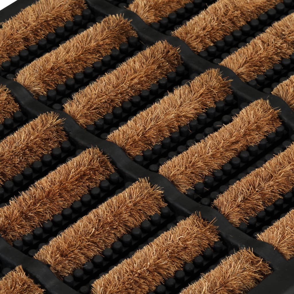 Dørmatte rektangulær 45x75 cm gummi og kokosfiber