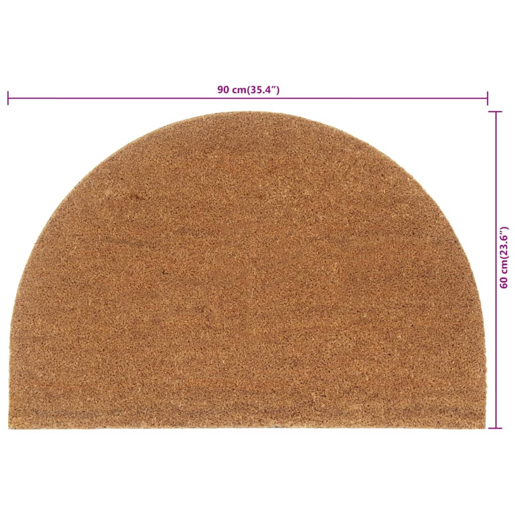 Dørmatte naturlig halvrund 60x90 cm tuftet kokosfiber