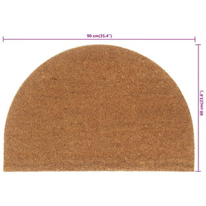 Dørmatte naturlig halvrund 60x90 cm tuftet kokosfiber