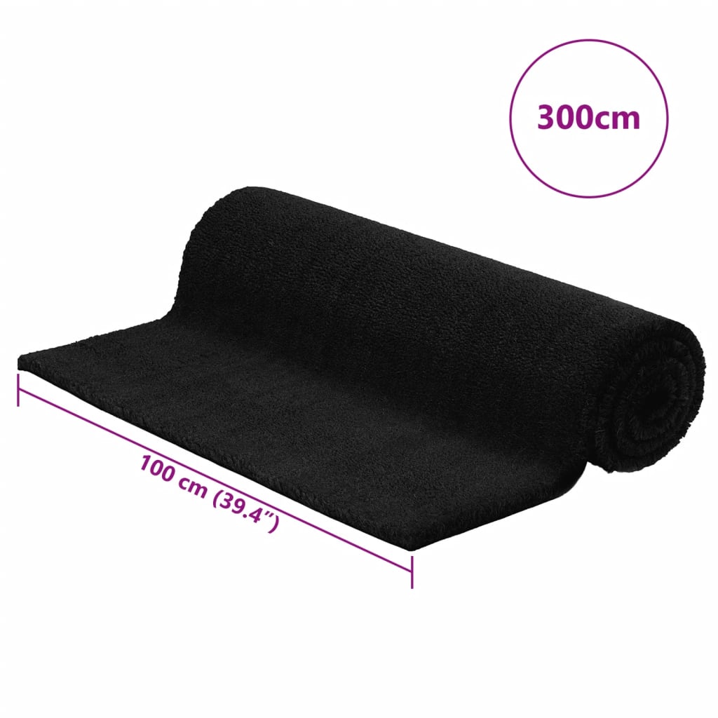 Dørmatte svart 100x300 cm tuftet kokosfiber