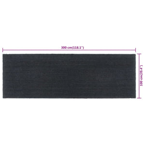 Dørmatte mørkegrå 100x300 cm tuftet kokosfiber