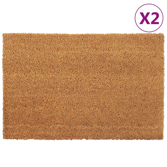 Dørmatter 2 stk naturlig 40x60 cm tuftet kokosfiber