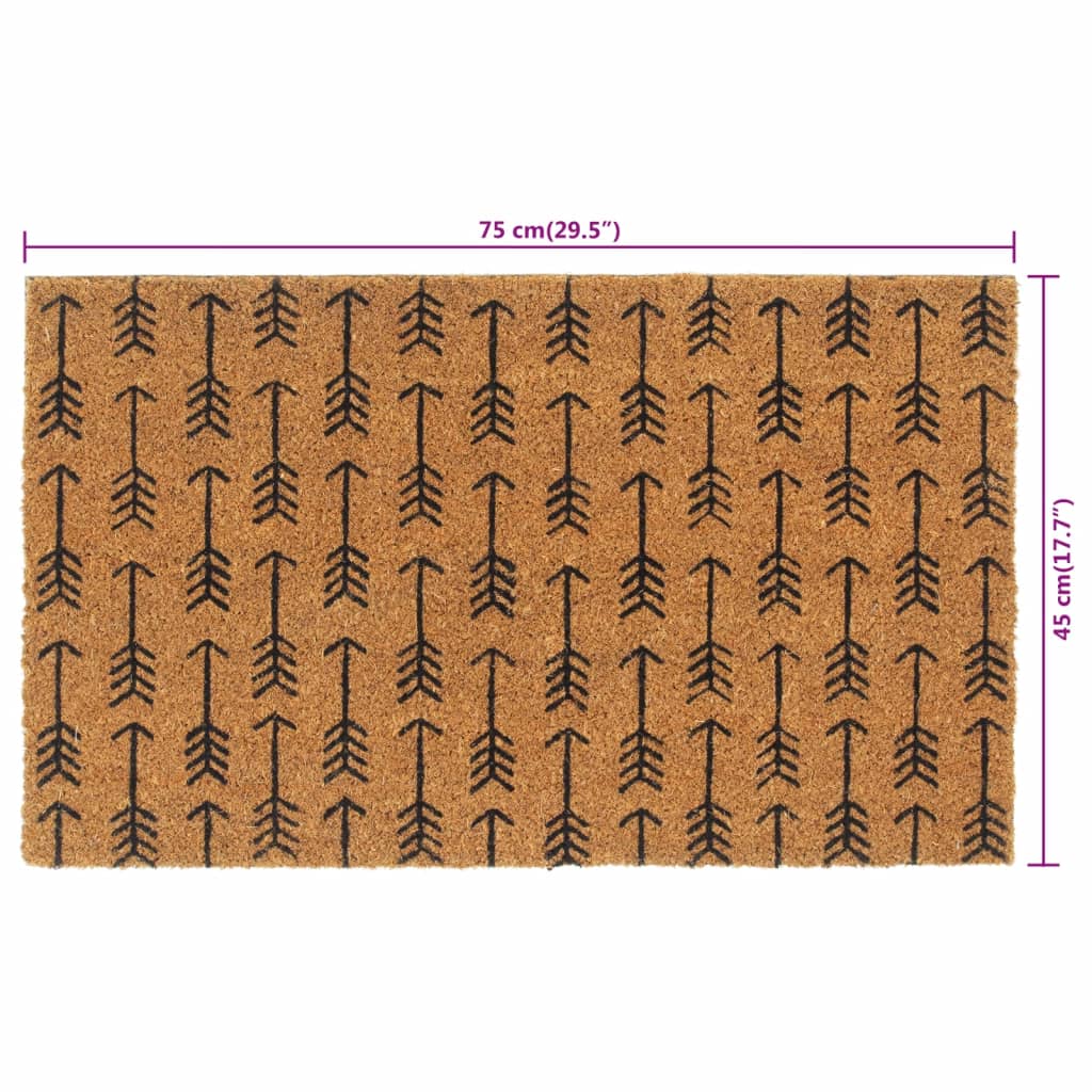Dørmatte naturlig 45x75 cm tuftet kokosfiber