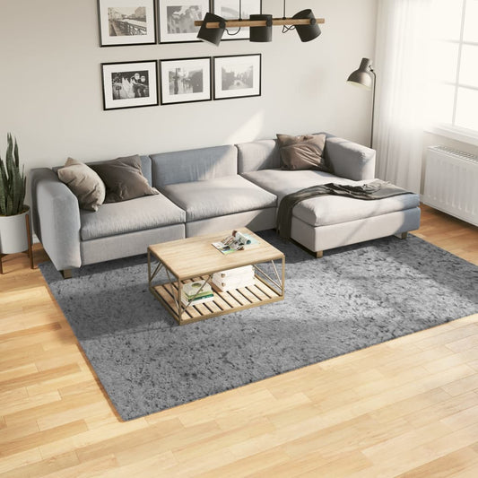Tykt teppe PAMPLONA høy luv moderne grå 200x280 cm