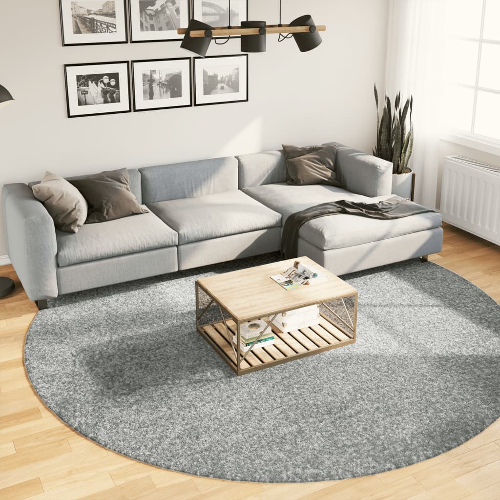 Tykt teppe PAMPLONA høy luv moderne grønn Ø280 cm