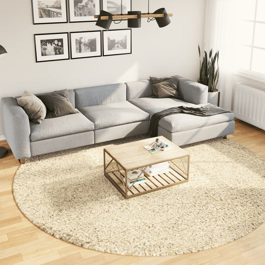 Tykt teppe PAMPLONA høy luv moderne gull Ø 280 cm