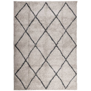Thick carpet PAMPLONA high pile modern beige anthracite 240x340 cm