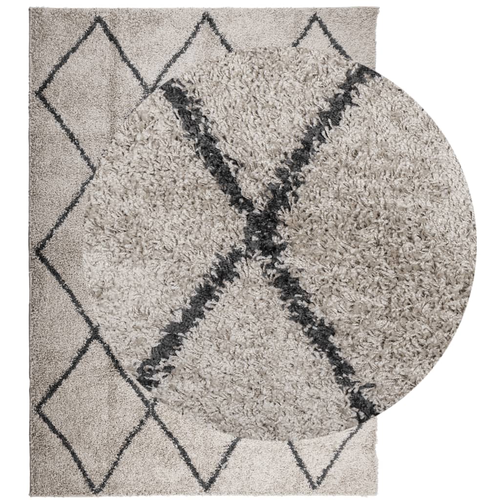 Thick carpet PAMPLONA high pile modern beige anthracite 240x340 cm