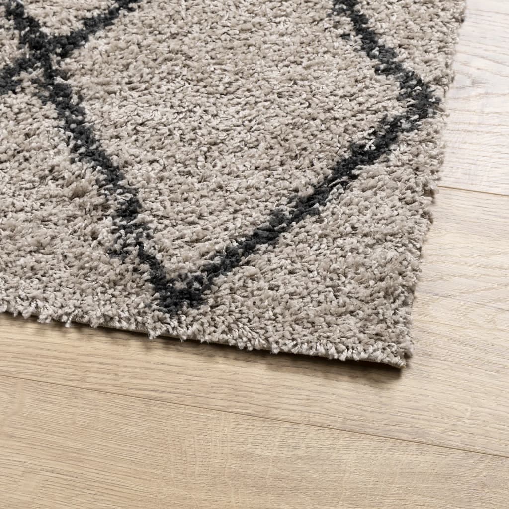 Thick carpet PAMPLONA high pile modern beige anthracite 240x340 cm