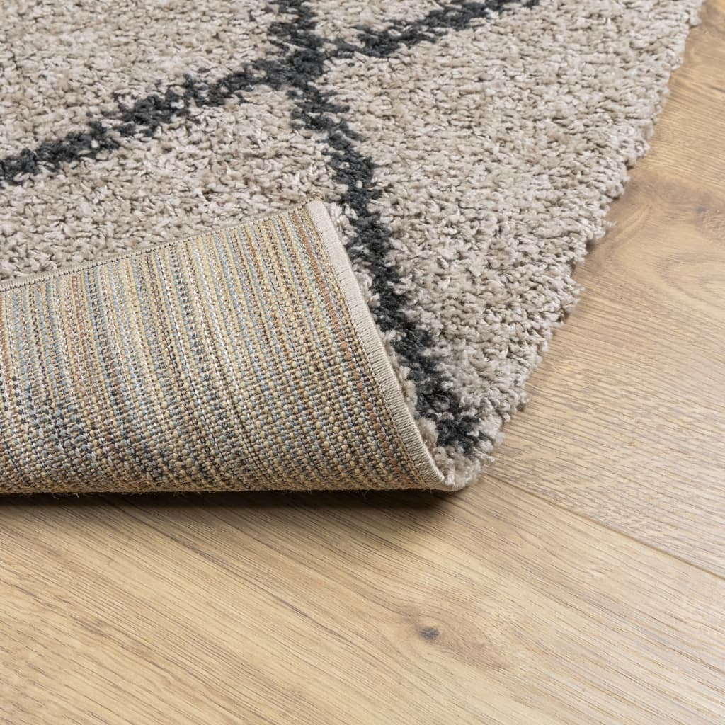 Thick carpet PAMPLONA high pile modern beige anthracite 240x340 cm