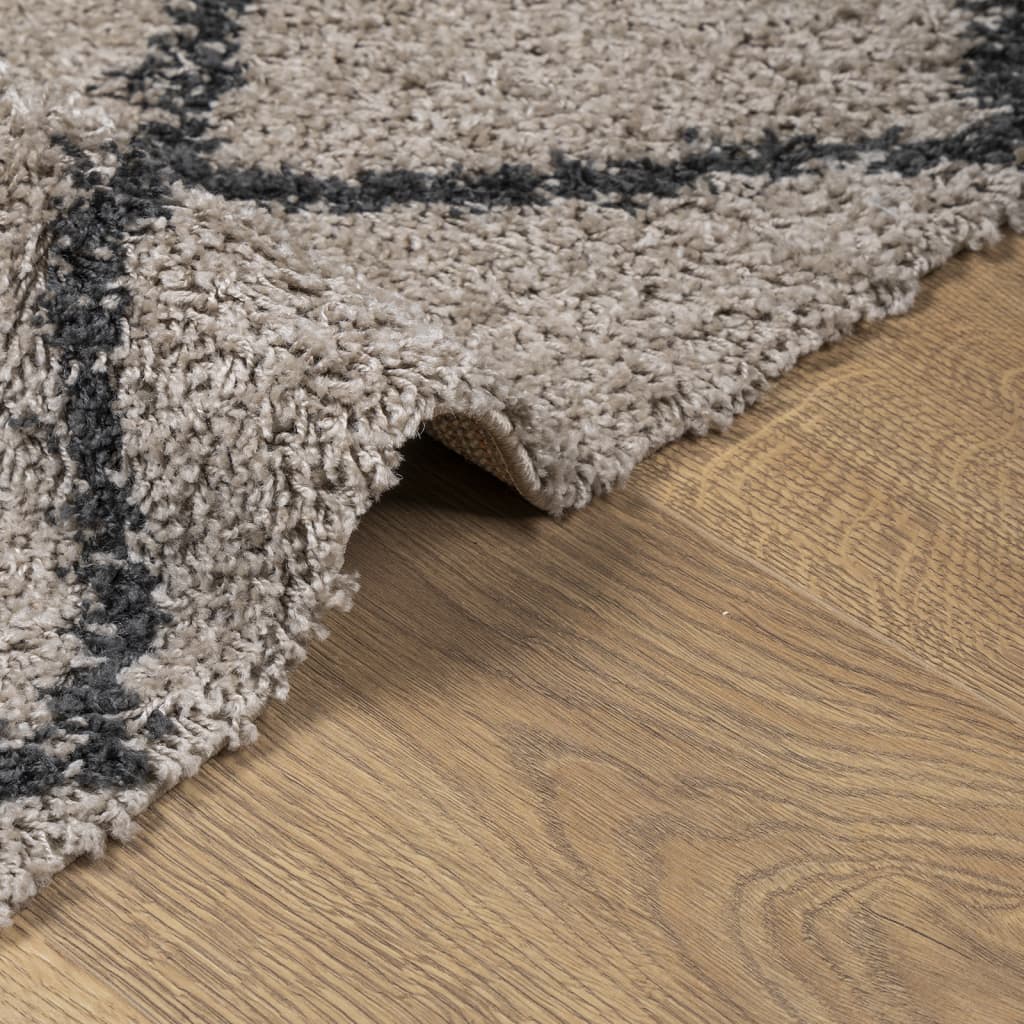 Thick carpet PAMPLONA high pile modern beige anthracite 240x340 cm