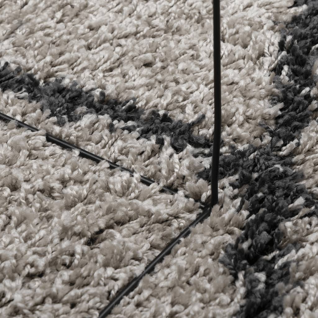 Thick carpet PAMPLONA high pile modern beige anthracite 240x340 cm