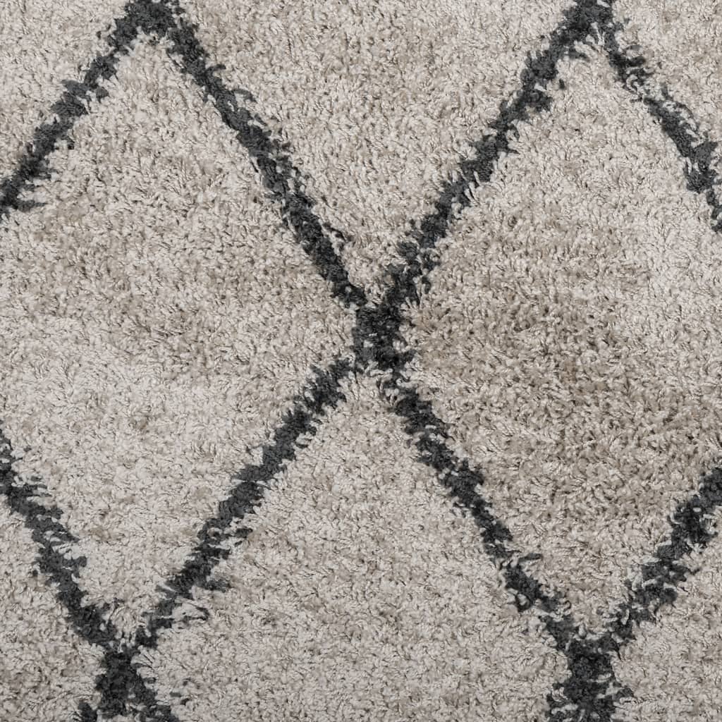 Thick carpet PAMPLONA high pile modern beige anthracite 240x340 cm