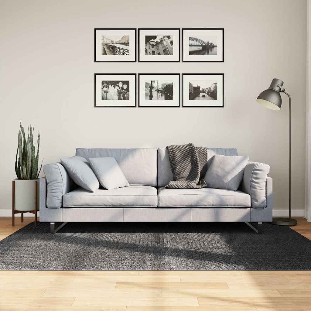 Rug IZA kort luv skandinavisk utseende antrasitt 140x200 cm