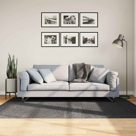 Rug IZA kort luv skandinavisk utseende antrasitt 140x200 cm