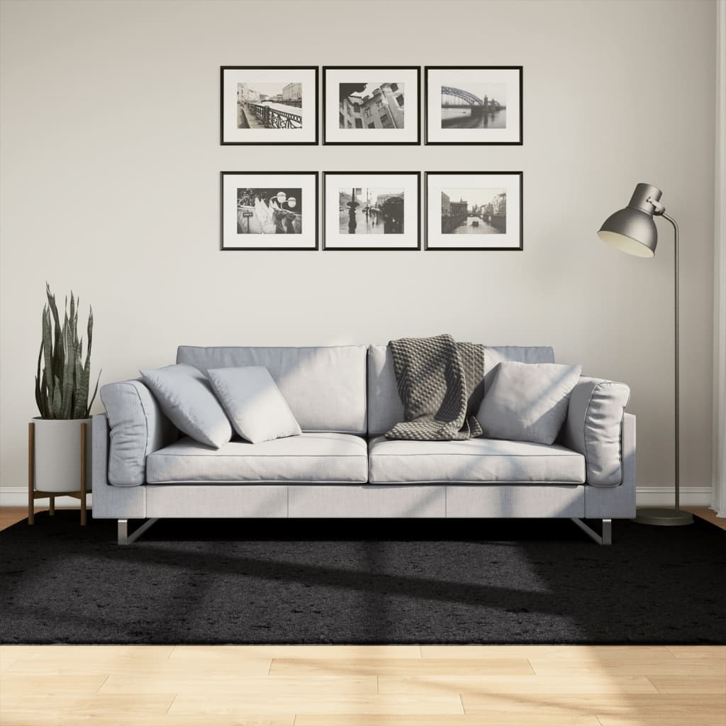 Teppe OVIEDO kort luv svart 160x230 cm