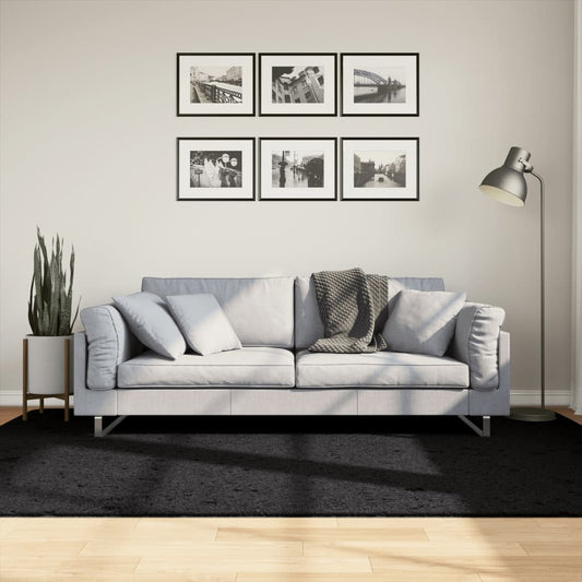 Teppe OVIEDO kort luv svart 160x230 cm
