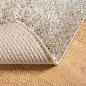 Teppe ISTAN med lang luv skinnende utseende beige 200x280 cm