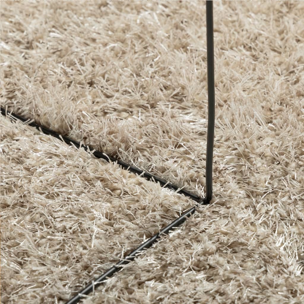 Teppe ISTAN med lang luv skinnende utseende beige 200x280 cm