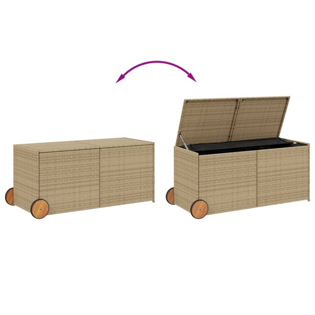 Pillowcase with wheels mixed beige 283L cm poly rattan