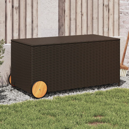 Pillow case with wheels brown 190L cm poly rattan