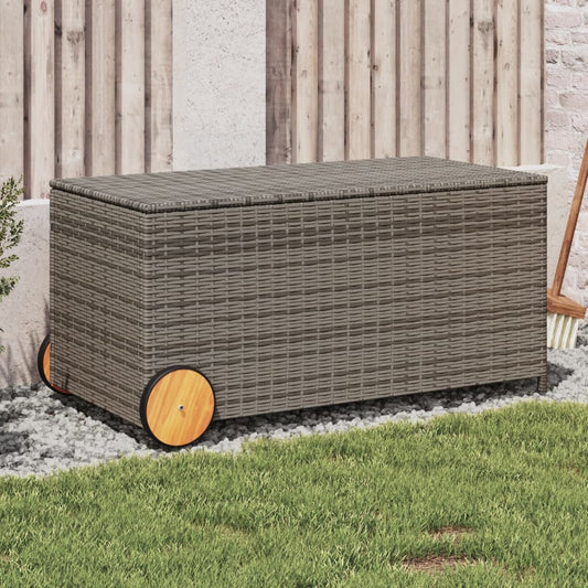 Pillow case with wheels gray 190L cm poly rattan