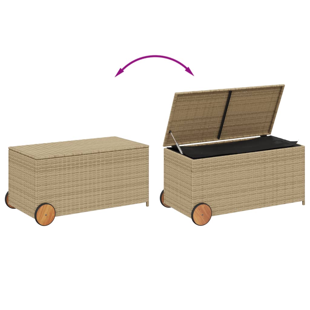 Pillowcase with wheels mixed beige 190L cm poly rattan