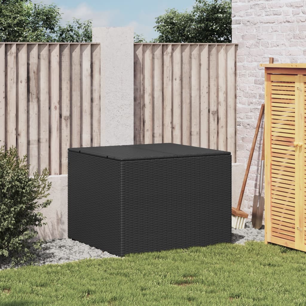 Cushion box black 291L cm poly rattan