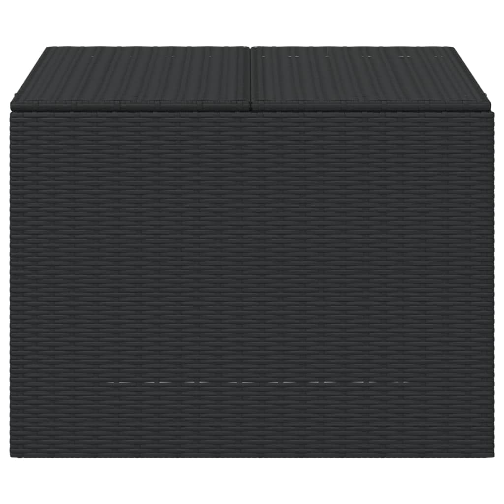 Cushion box black 291L cm poly rattan