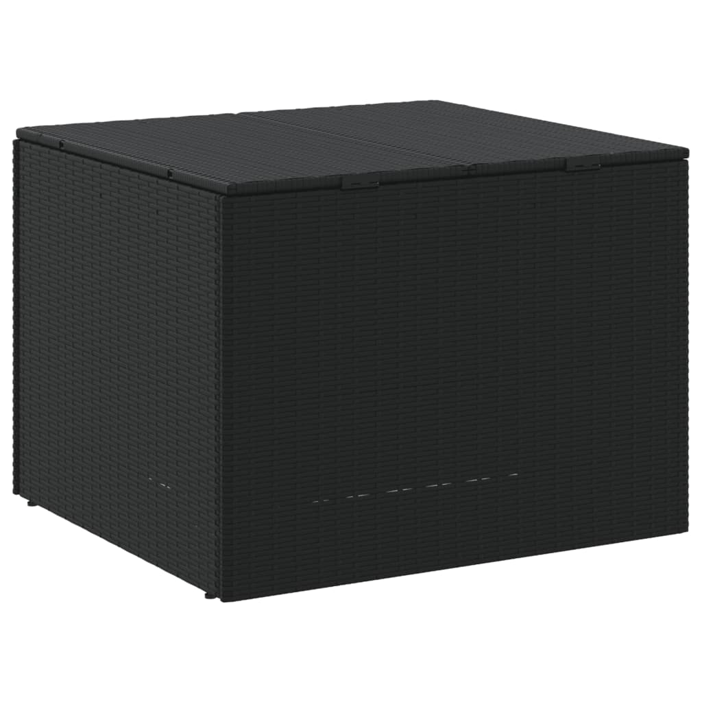 Cushion box black 291L cm poly rattan