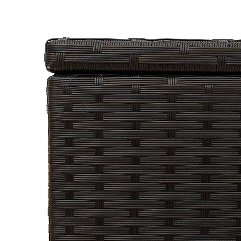 Cushion box black 291L cm poly rattan