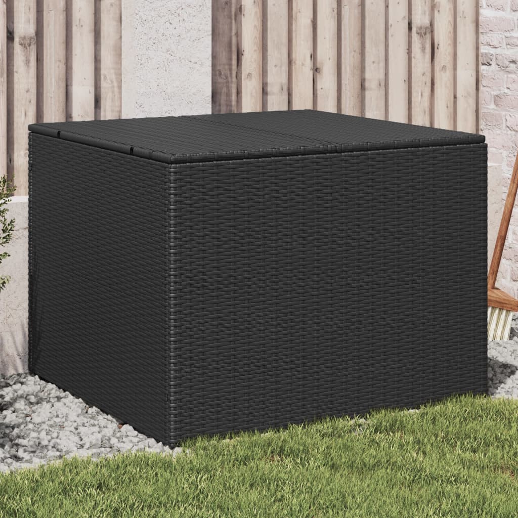 Cushion box black 291L cm poly rattan