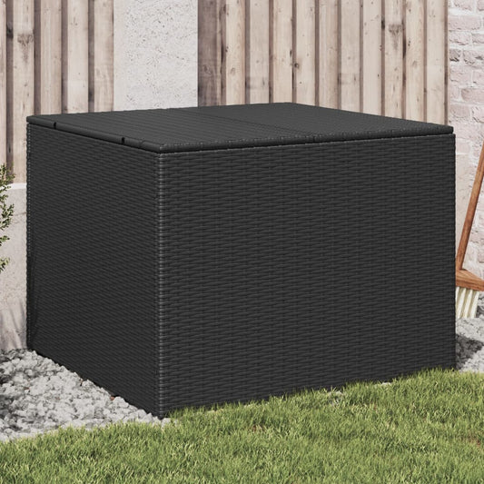 Cushion box black 291L cm poly rattan