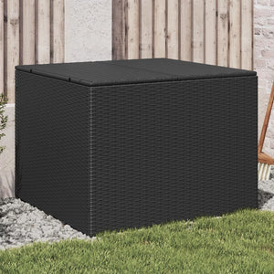 Cushion box black 291L cm poly rattan