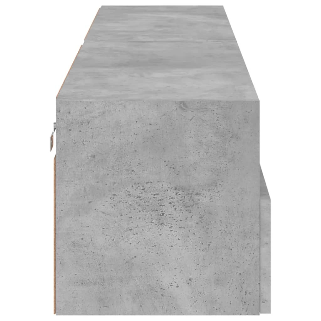 Vegghengte TV-benker 2 stk betonggrå 80x30x30 cm konstruert tre
