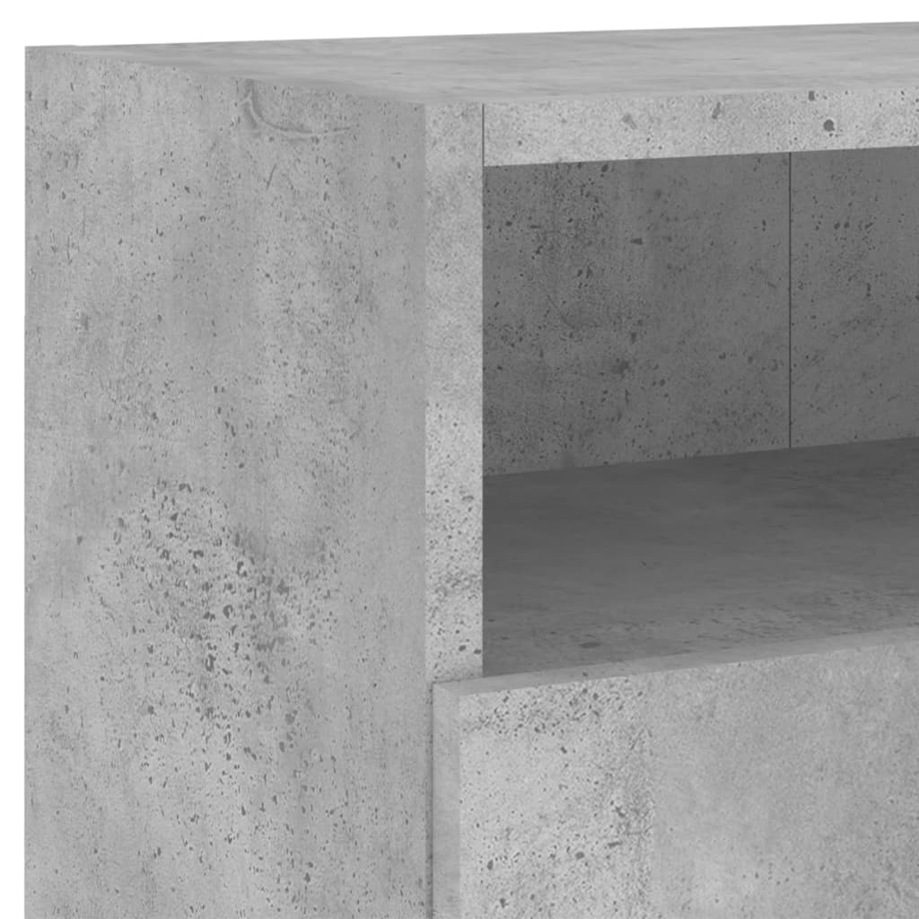 Vegghengte TV-benker 2 stk betonggrå 80x30x30 cm konstruert tre