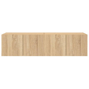 Vegghengte TV-benker med LED 2 stk sonoma eik 60x35x31 cm