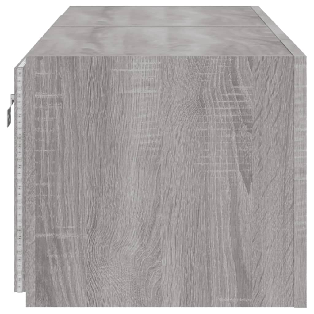 Vegghengte TV-benker med LED-lys 2 stk grå sonoma 60x35x31 cm