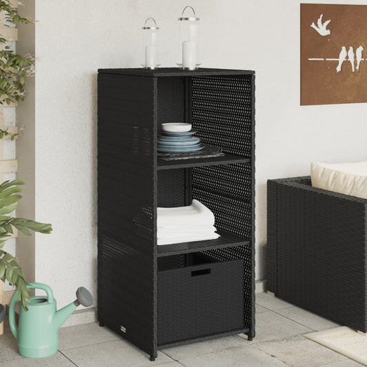 Cushion box black 50x55x115 cm poly rattan